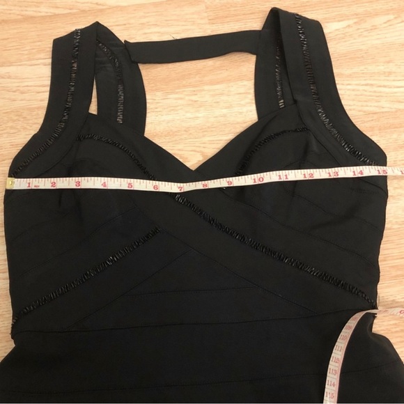 Aidan Mattox black mini dress with black sequin embellishment. Size 8. - Picture 5 of 9